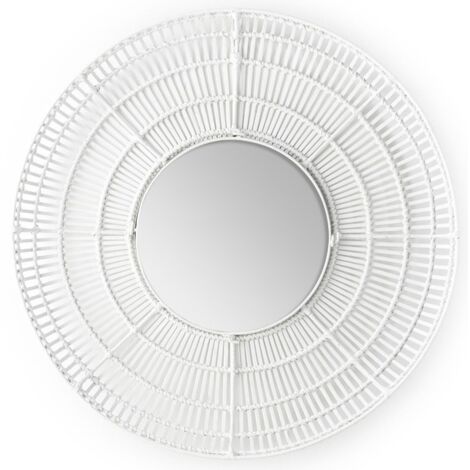 Miroir mural rond osier blanc Gaell D 90cm