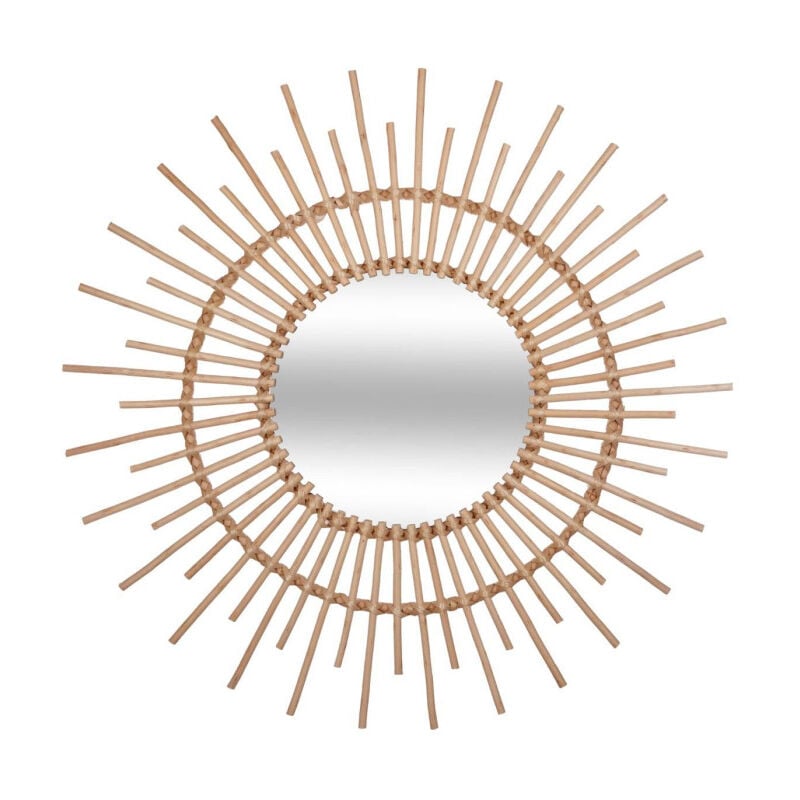 Atmosphera - Miroir Mural Rond 'Rotin' 76cm Naturel