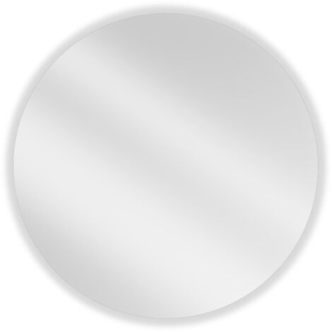 Miroir mural rond Silla, miroir salle de bain 80 cm, design moderne, sans cadre