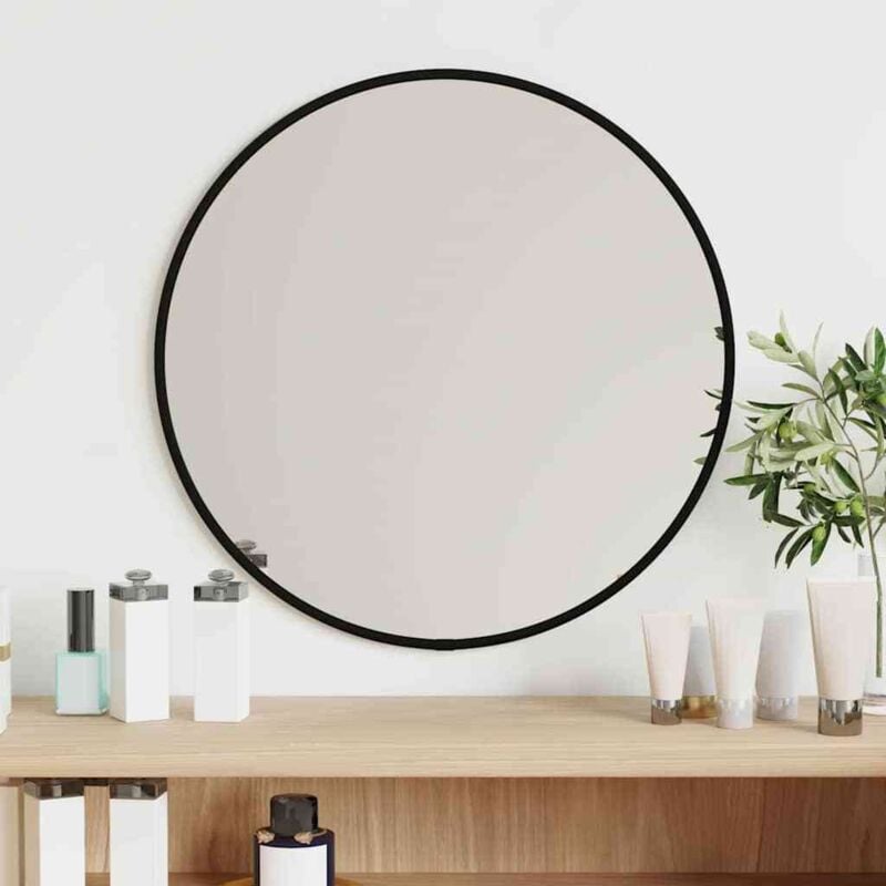 Miroir mural Noir ø 40 cm Rond Vidaxl