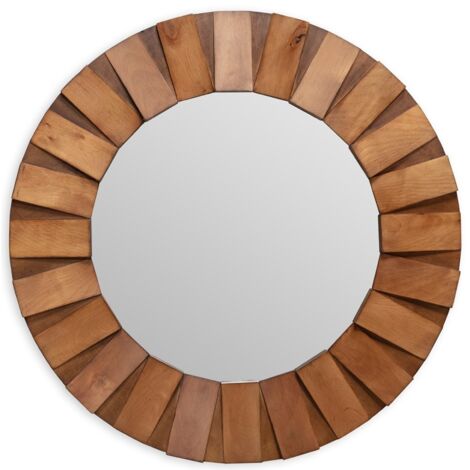 Miroir mural rondd en bois naturel SONA – Ø 89cm
