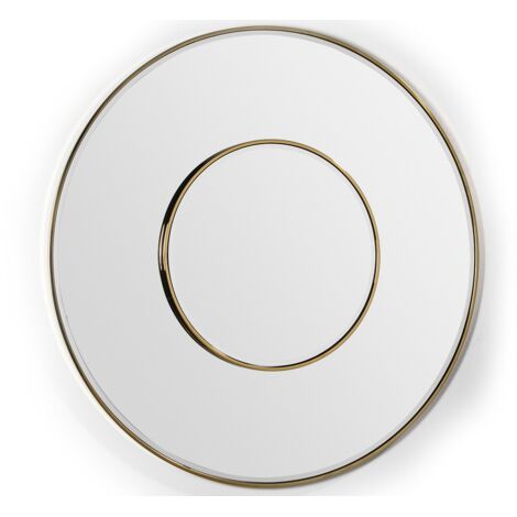 Miroir mural ronde verre et métal doré Alma