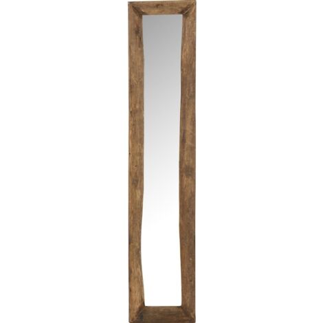 Miroir mural slim bois marron chic pour une déco chaleureuse - Bois marron naturel chaleureux