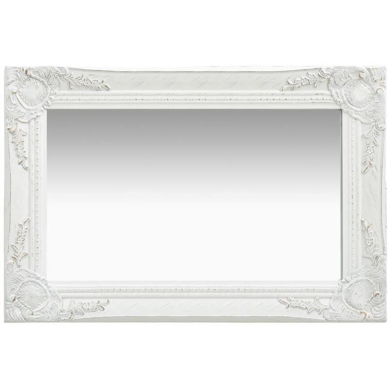Vidaxl - Miroir mural Conception anti-âge Cadre ornemental de style baroque 60 x 40 cm Diverses couleurs Couleur : blanche