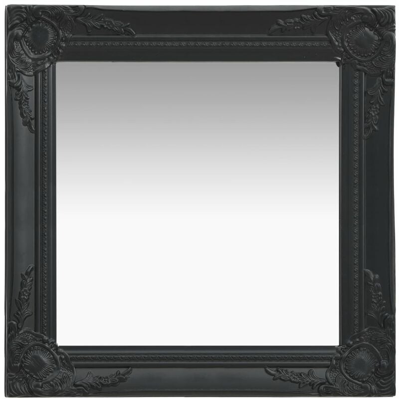Vidaxl - Miroir mural Conception anti-âge Cadre ornemental de style baroque 50 x 50 cm Couleurs diverses Couleur : noir