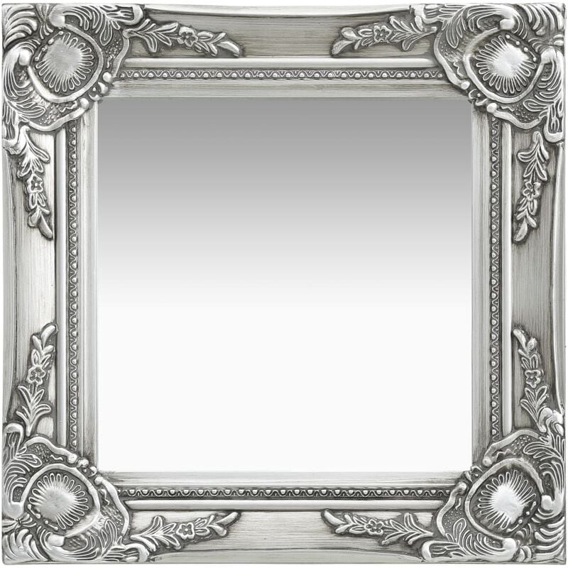 Vidaxl - Miroir mural Conception anti-âge Cadre ornemental de style baroque 40 x 40 cm Couleur : argent