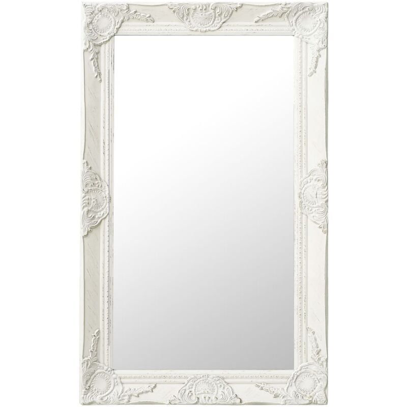 Miroir mural style baroque 50x80 cm Blanc