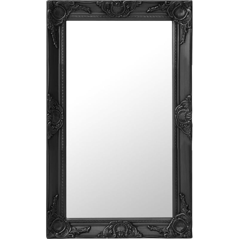 Miroir mural style baroque 50x80 cm noir