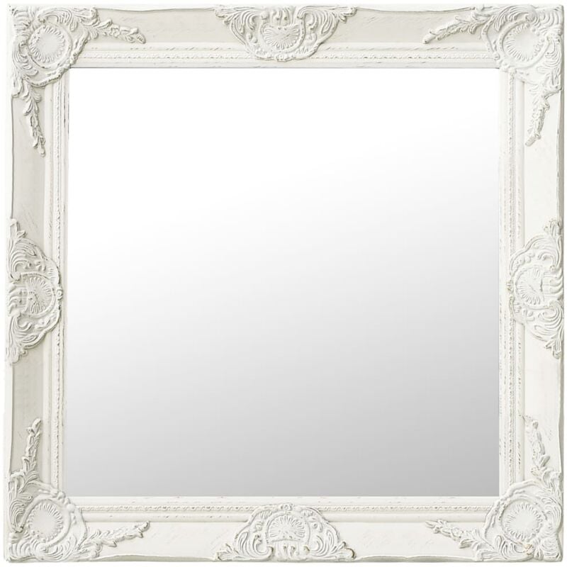 Vidaxl - Miroir mural style baroque 60x60 cm Blanc