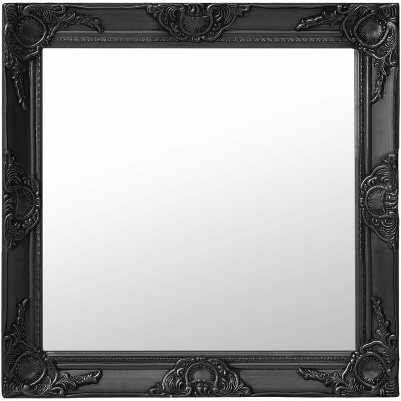 Miroir mural style baroque 60x60 cm noir Vidaxl