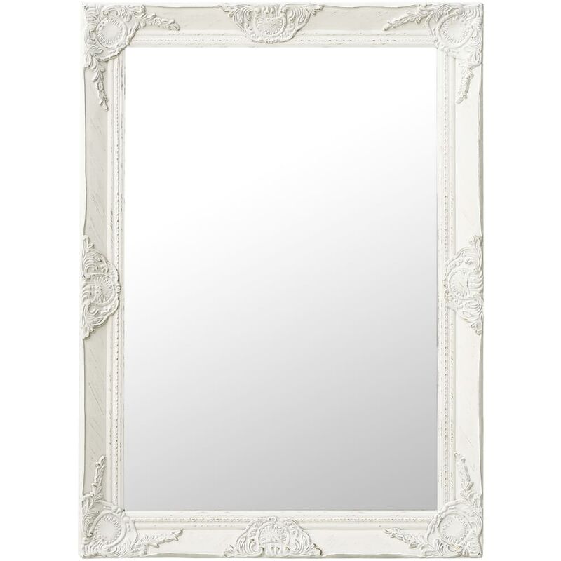 Vidaxl - Miroir mural style baroque 60x80 cm Blanc