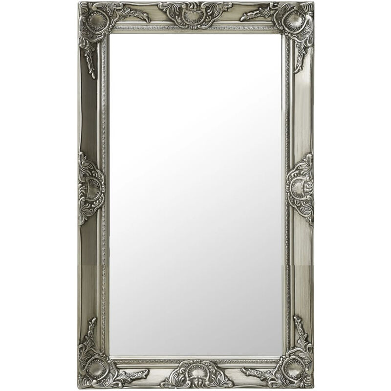 Asupermall - Miroir mural style baroque 50x80 cm Argente