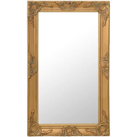 Miroir mural style baroque 50x80 cm Doré vidaXL