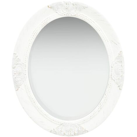 Miroir mural Style baroque  Miroir déco pour Salle de bain Salon Chambre ou Dressing 50x60 cm Blanc 76961