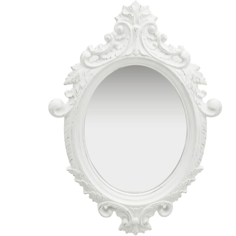 Miroir mural style château 56x76 cm Blanc Vidaxl