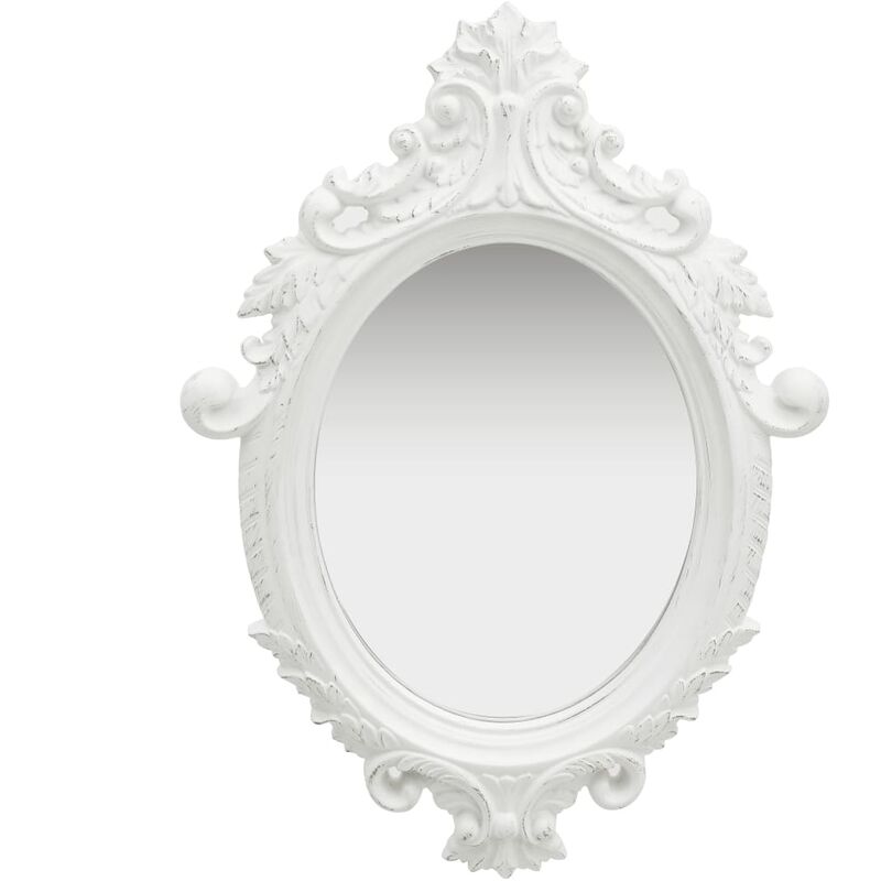 Miroir mural style chateau 56x76 cm Blanc