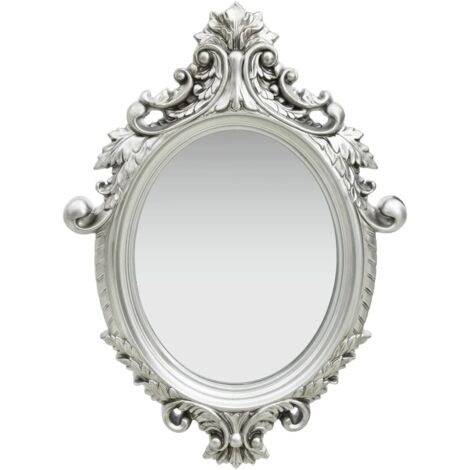Miroir mural style château Miroir Salle de bain / 56x76 cm Argenté