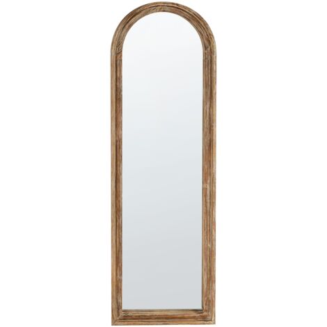 Miroir Mural Style Traditionnel 55 x 170 cm Cadre en Bois Marron Clair Coigny