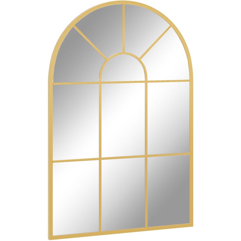 Miroir mural style verrière loggia doré