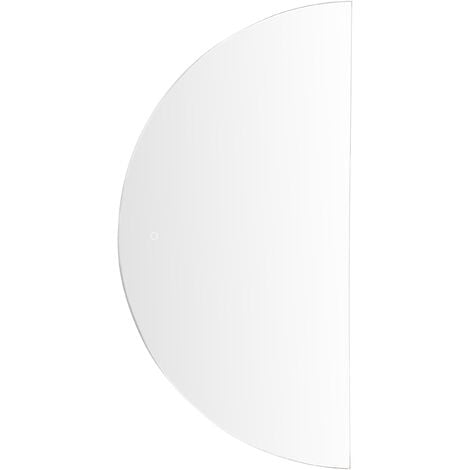 BELIANI Miroir Mural Suspendu Argenté à LED 60 x 120 cm Forme Demi Ronde Minimaliste Loue