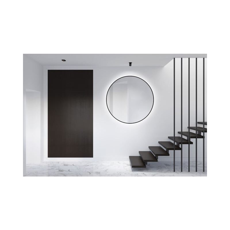 Talos - Miroir mural Black Orors Light ø 120 cm - miroir de salle de bain avec éclairage indirect - miroir lumineux avec couleur de lumière blanc