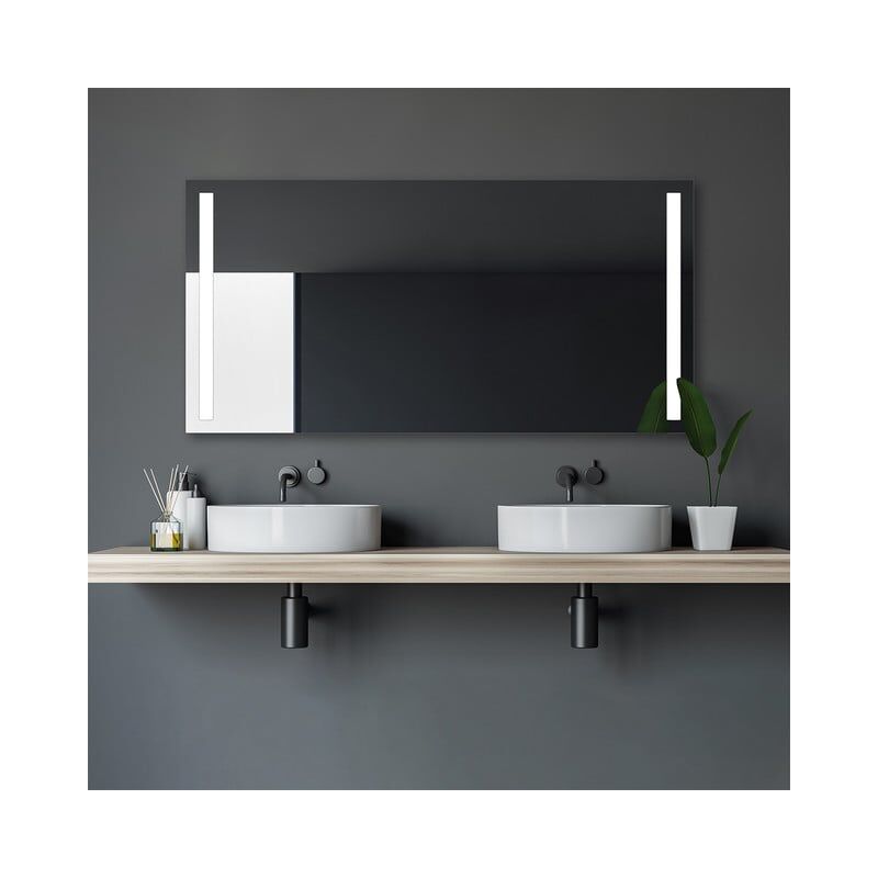 Miroir de salle de bain Talos avec éclairage Light - miroir de salle de bain 140 x 70 cm - avec découpes lumineuses rétroéclairées - couleur de