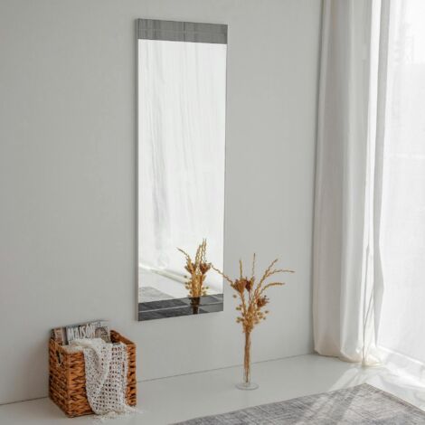 Miroir mural vertical - bandeau verre fumé CODY