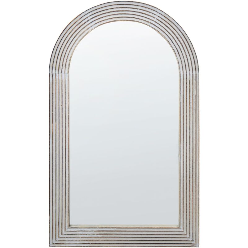 Beliani - Miroir Mural Vintage Cadre en Bois 65 x 107 cm Blanc cassé Chandon
