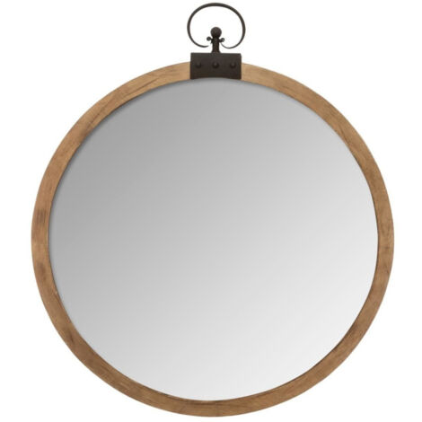 Miroir Mural Vintage "Gousset" 73cm Marron