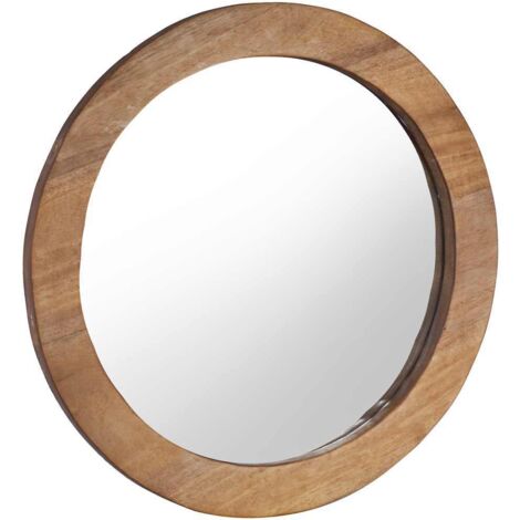 Miroir mural vintage  Miroir mural pour Maison,salon,Chambre 60 cm Teck Rond -14743