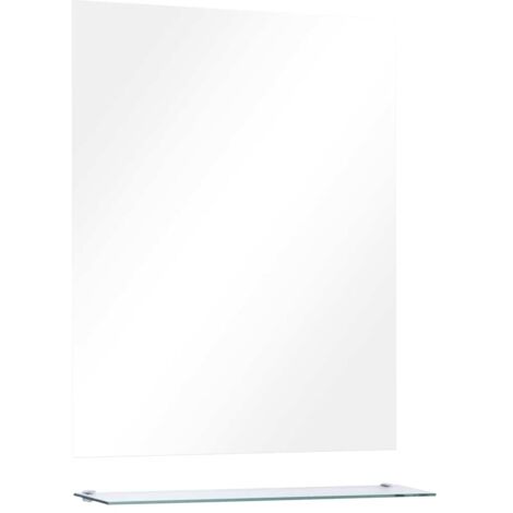 Miroir mural vintage  Miroir mural pour Maison,salon,Chambre avec étagère 50x60 cm Verre trempé -82128
