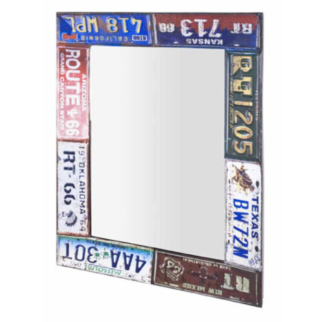 Miroir Mural Vintage "Plaques" 81cm Multicolore
