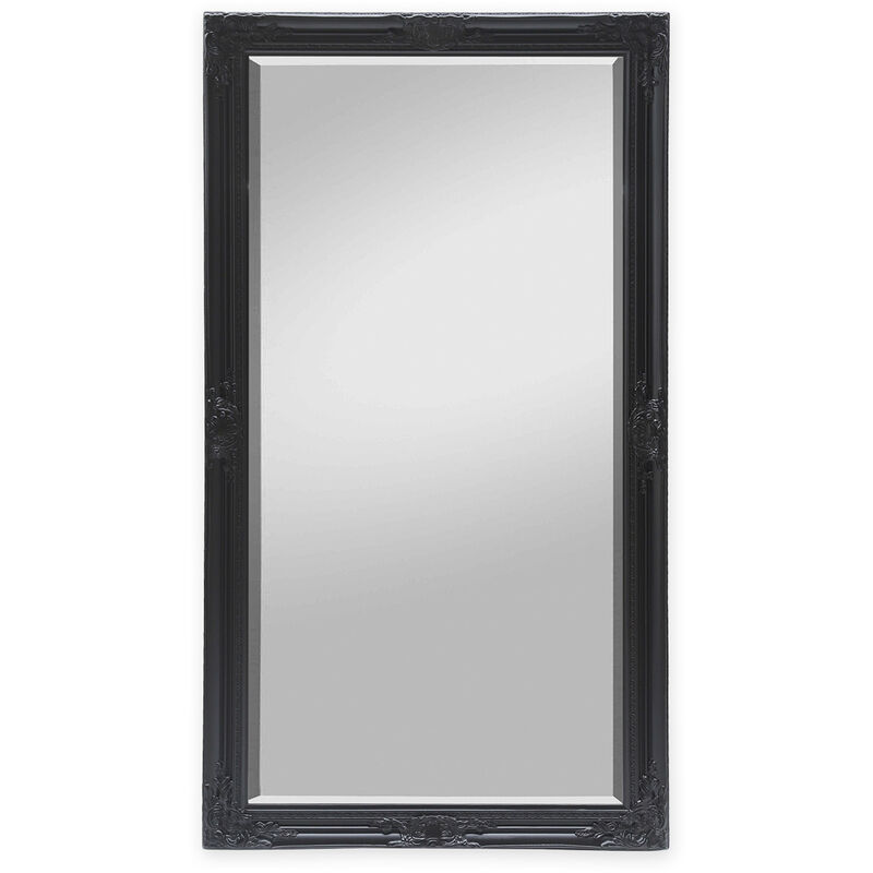 Casa Chic - Miroir mural - wembley by Blumfeldt - bois véritable - 140 x 75 cm - noir