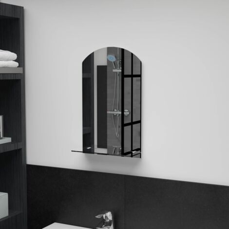 Miroir mural，Miroir déco avec étagère 30x50 cm Verre trempé CFW33759