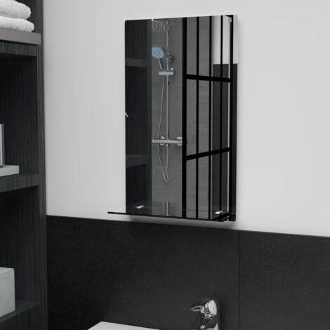 Miroir mural，Miroir déco avec étagère 30x50 cm Verre trempé CFW72231
