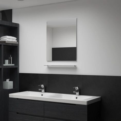 Miroir mural，Miroir déco avec étagère 50x60 cm Verre trempé CFW30572