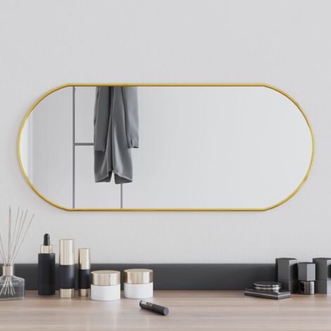 Miroir mural，Miroir déco Doré 70x30 cm Ovale CFW20654