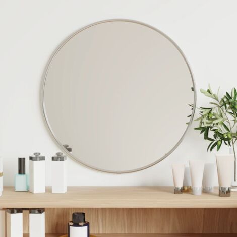 Miroir mural，Miroir Entrée Maison Salle de Bain，Miroir Décoratif Argenté Ø 40 cm Rond CVW26812