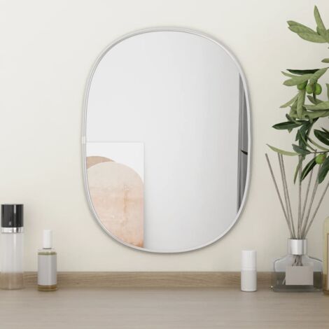 Miroir mural，Miroir Entrée Maison Salle de Bain，Miroir Décoratif Argenté 40x30 cm CVW22735