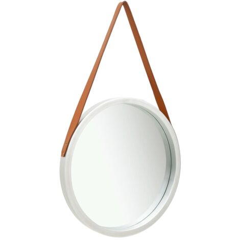 Miroir mural，Miroir Entrée Maison Salle de Bain，Miroir Décoratif avec sangle 50 cm Argenté CVW72807