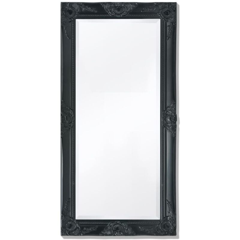 Miroir mural，Miroir Entrée Maison Salle de Bain，Miroir Décoratif style baroque 100x50 cm noir CVW97723