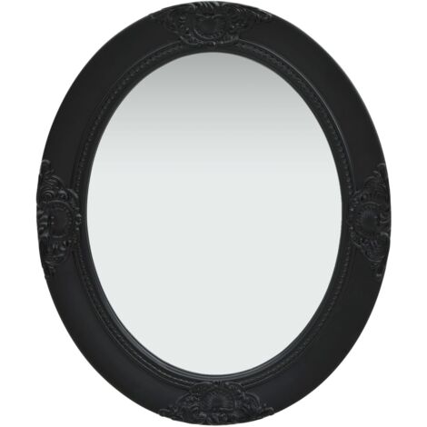Miroir mural，Miroir Entrée Maison Salle de Bain，Miroir Décoratif style baroque 50x60 cm noir CVW48452