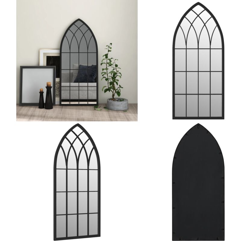 Vidaxl - Miroir Noir 100x45 cm Fer pour utilisation à l'intérieur - Miroir Mural - Miroir Design - Miroir Vintage - Décoration Murale - Miroir Noir