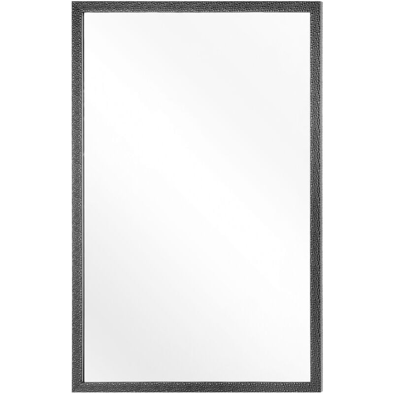 Miroir Mural au Design Classique de Forme Rectangulaire 90 x 60 cm avec Cadre en Plastique Noir pour Salon ou Salle de Bain Traditionnel Beliani