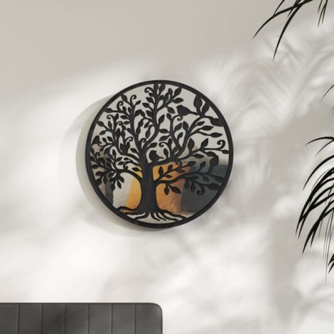 Miroir Noir 60x2,5 cm Fer pour utilisation à l'intérieur vidaXL