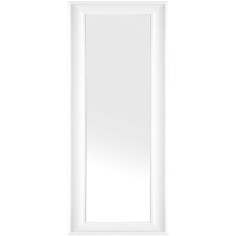 Beliani - Miroir Mural au Style Traditionnel Classique avec Cadre Rectangulaire en Plastique Blanc de 140 x 50 cm idéal pour Chambre et Salle d'Entrée