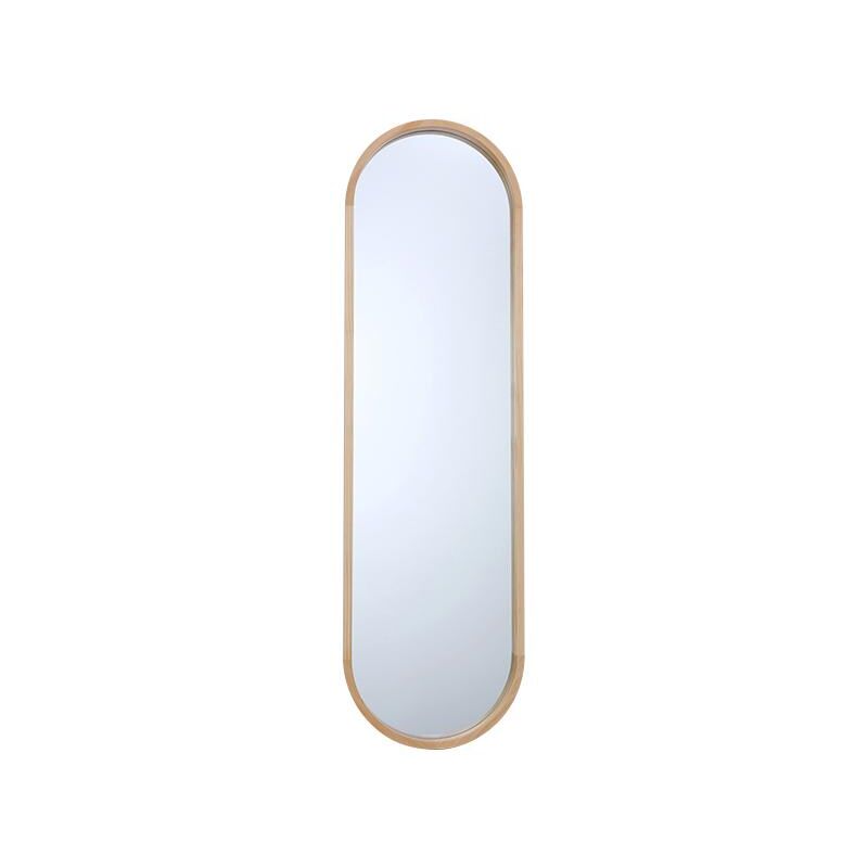 Miroir oblong fin en bois clair 40x140cm