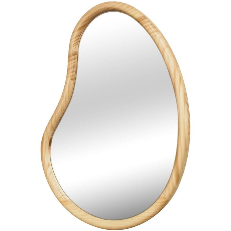 Miroir organique en bois de sapin 85cm épaisseur 3cm coloris naturel idéal entrée. chambre ou salle de bain