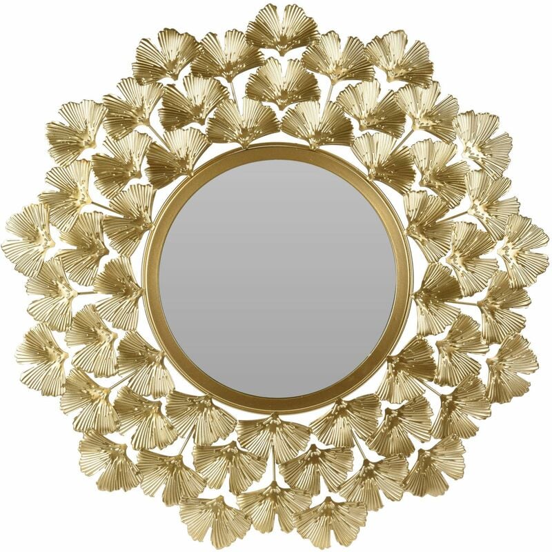 Home Styling - Miroir ornemental doré, ø 55 cm, dans un cadre en métal