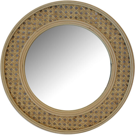 Miroir ovale 37x37 cm en rotin naturel